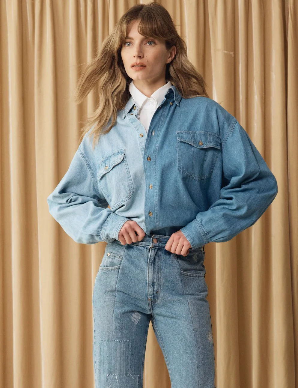 Classic Denim Shirt Mid Light Blue - Image 4