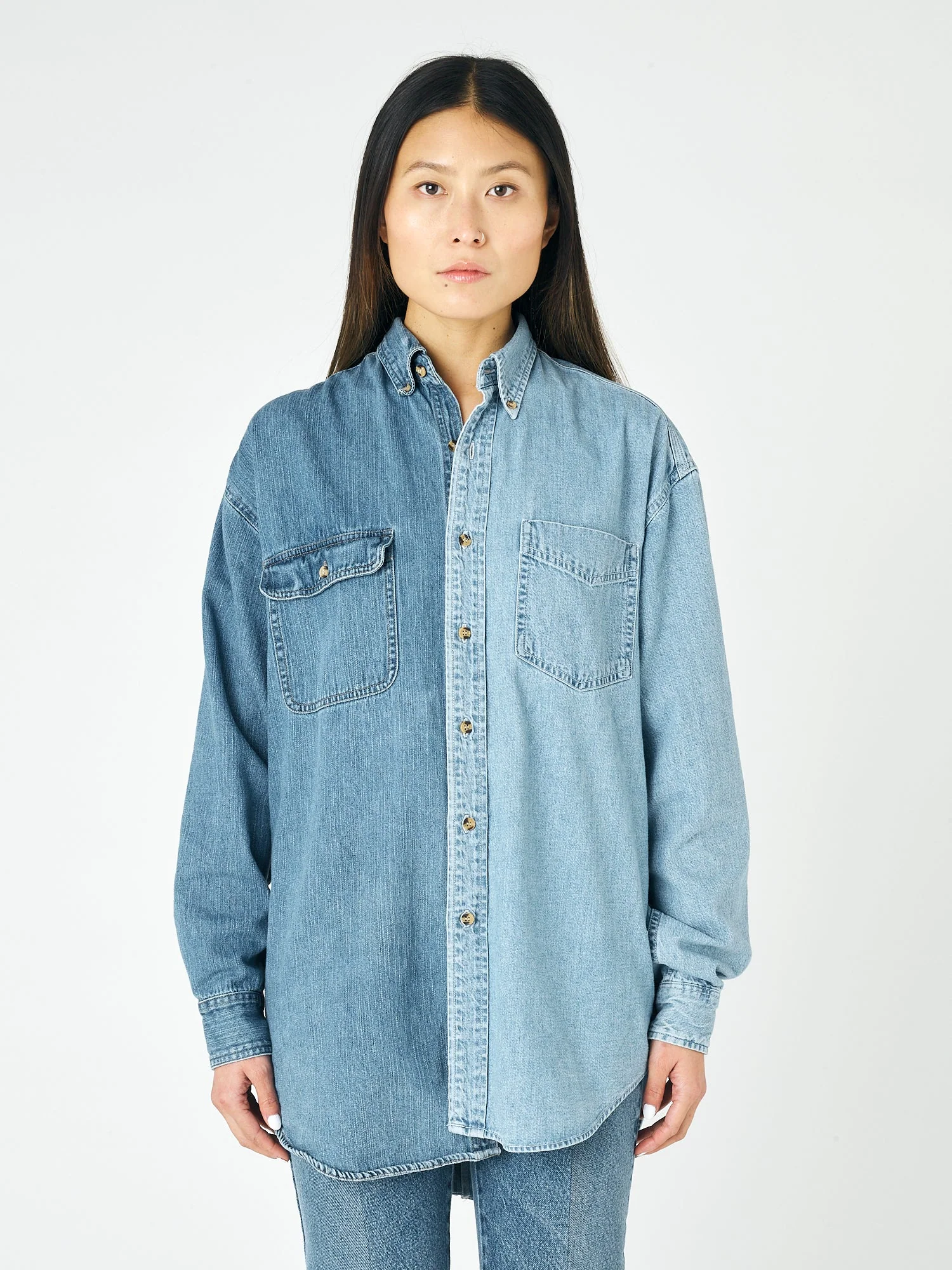 Classic Denim Shirt Mid Light Blue - Image 5