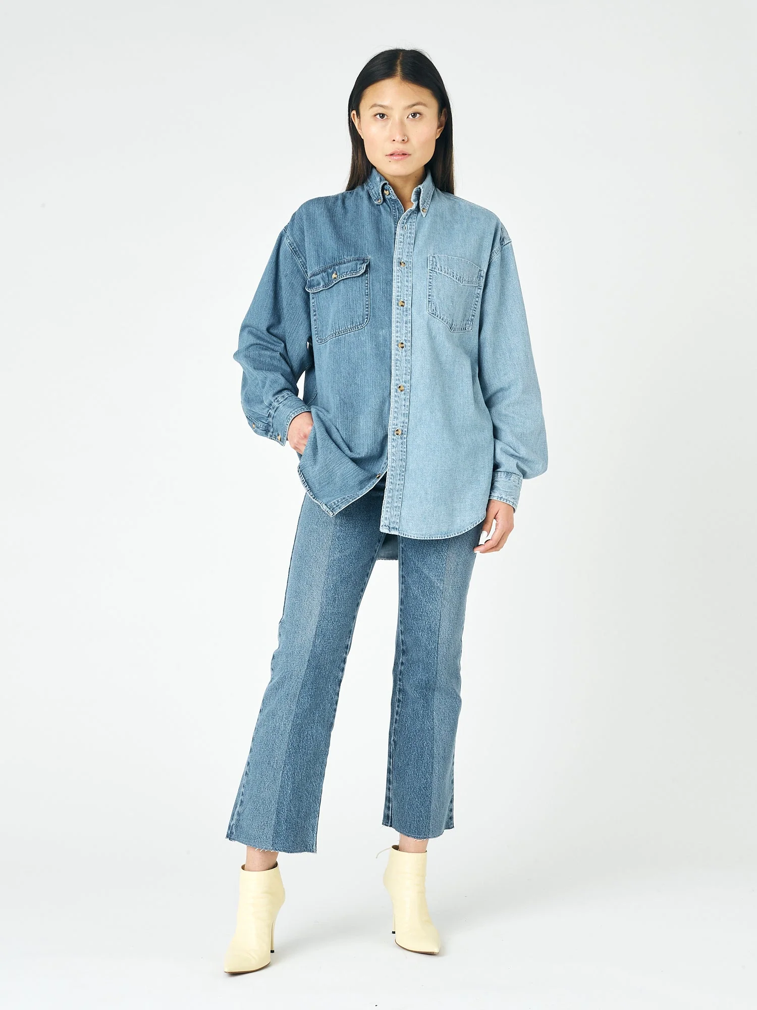 Classic Denim Shirt Mid Light Blue - Image 9
