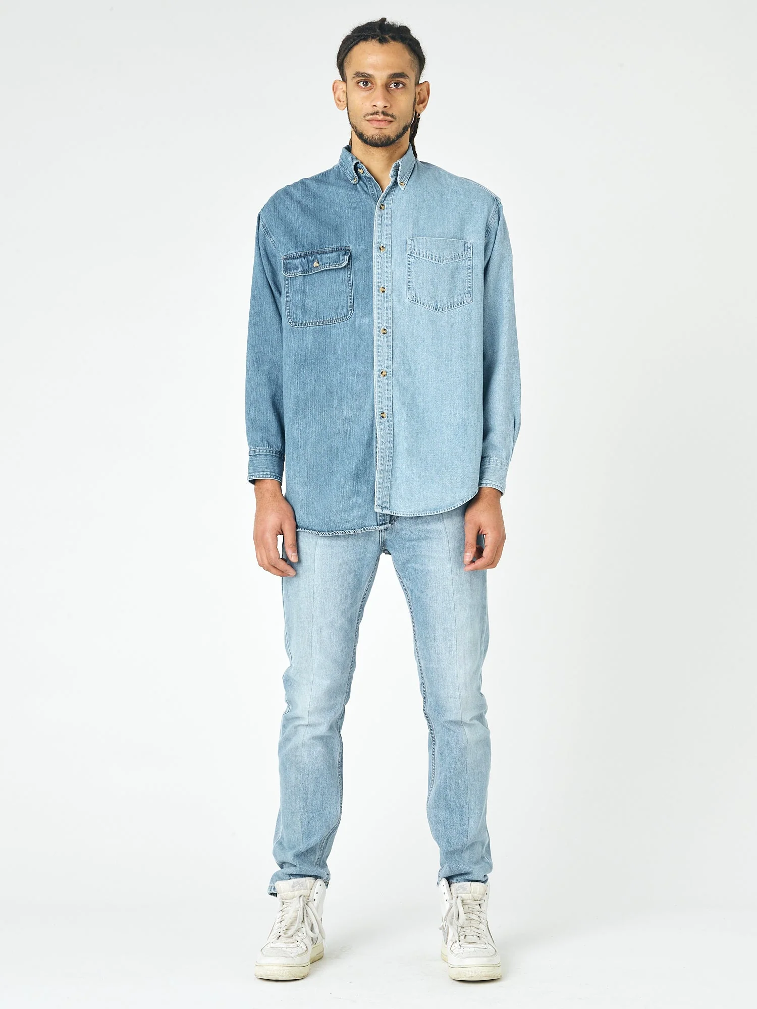 Mens Contrast Denim Shirt - Image 5
