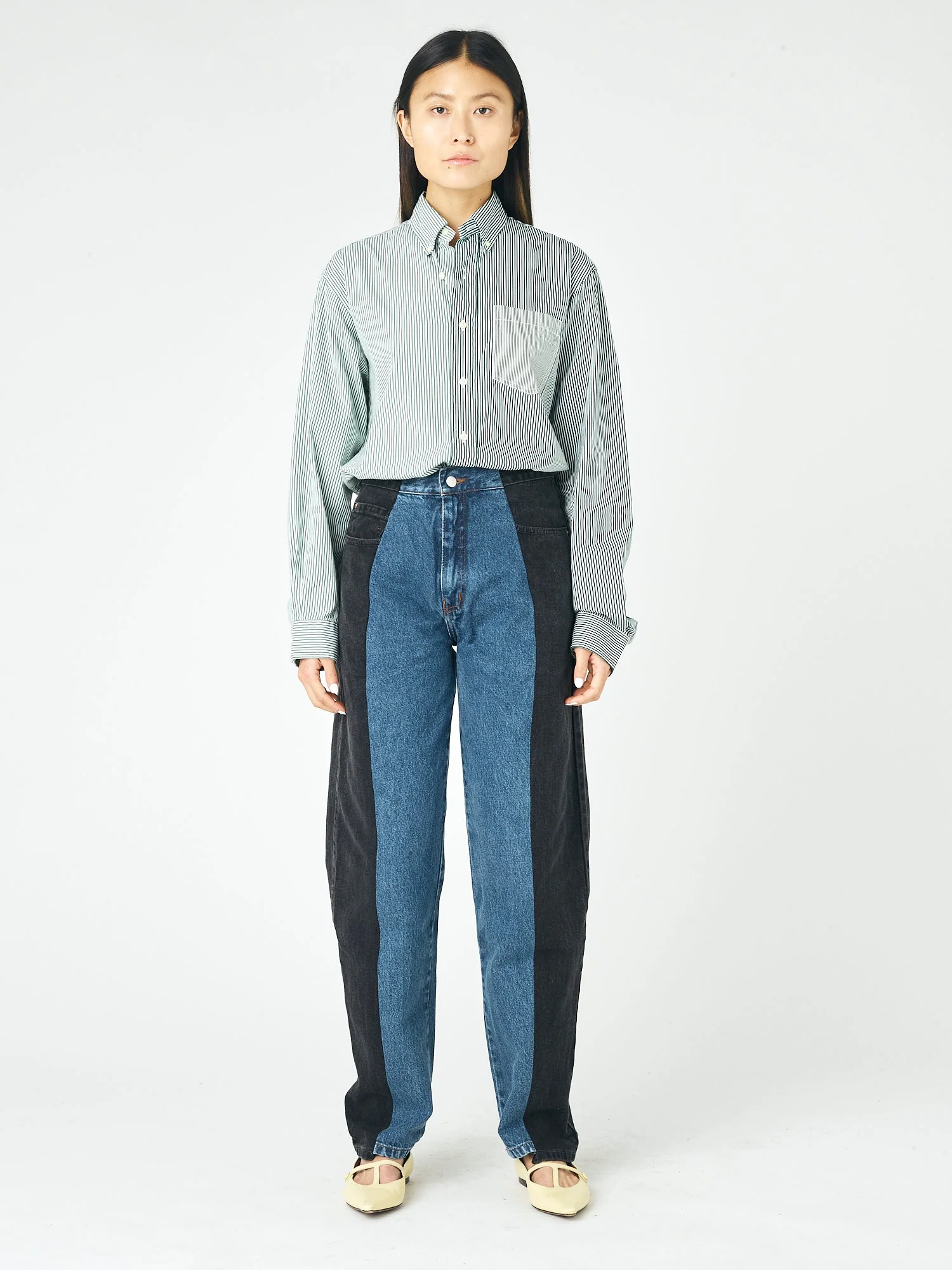 Black Dark Blue Contrast Boyfriend Jean - Image 4