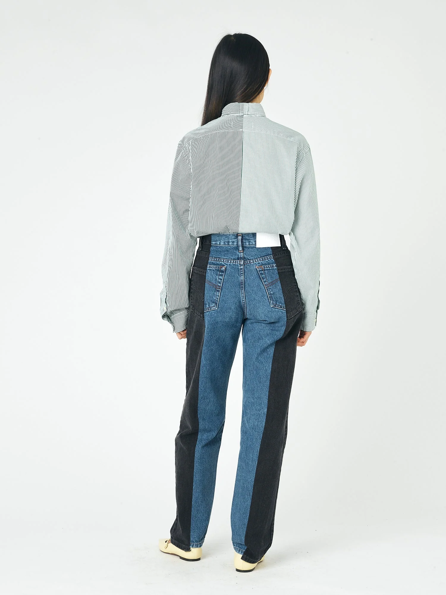 Black Dark Blue Contrast Boyfriend Jean - Image 5