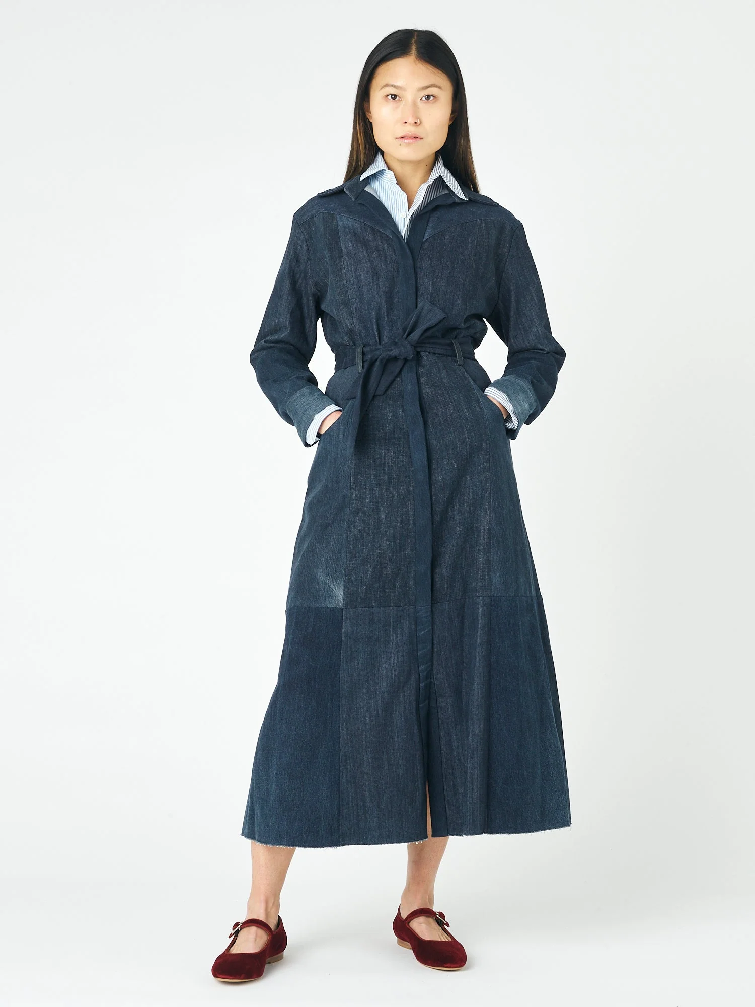 Classic Denim Dress Dark Blue - Image 3