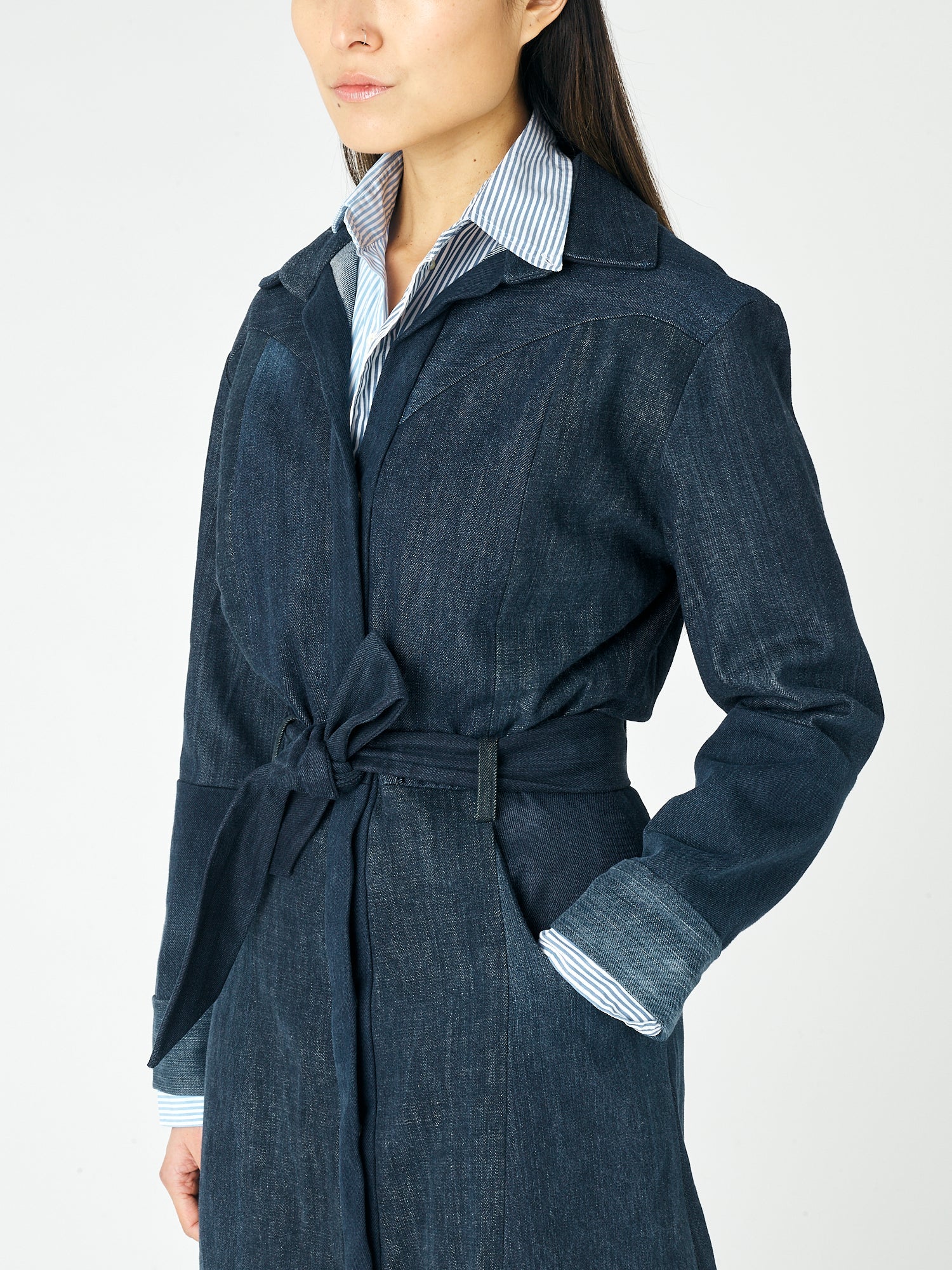 Classic Denim Dress Dark Blue - Image 5