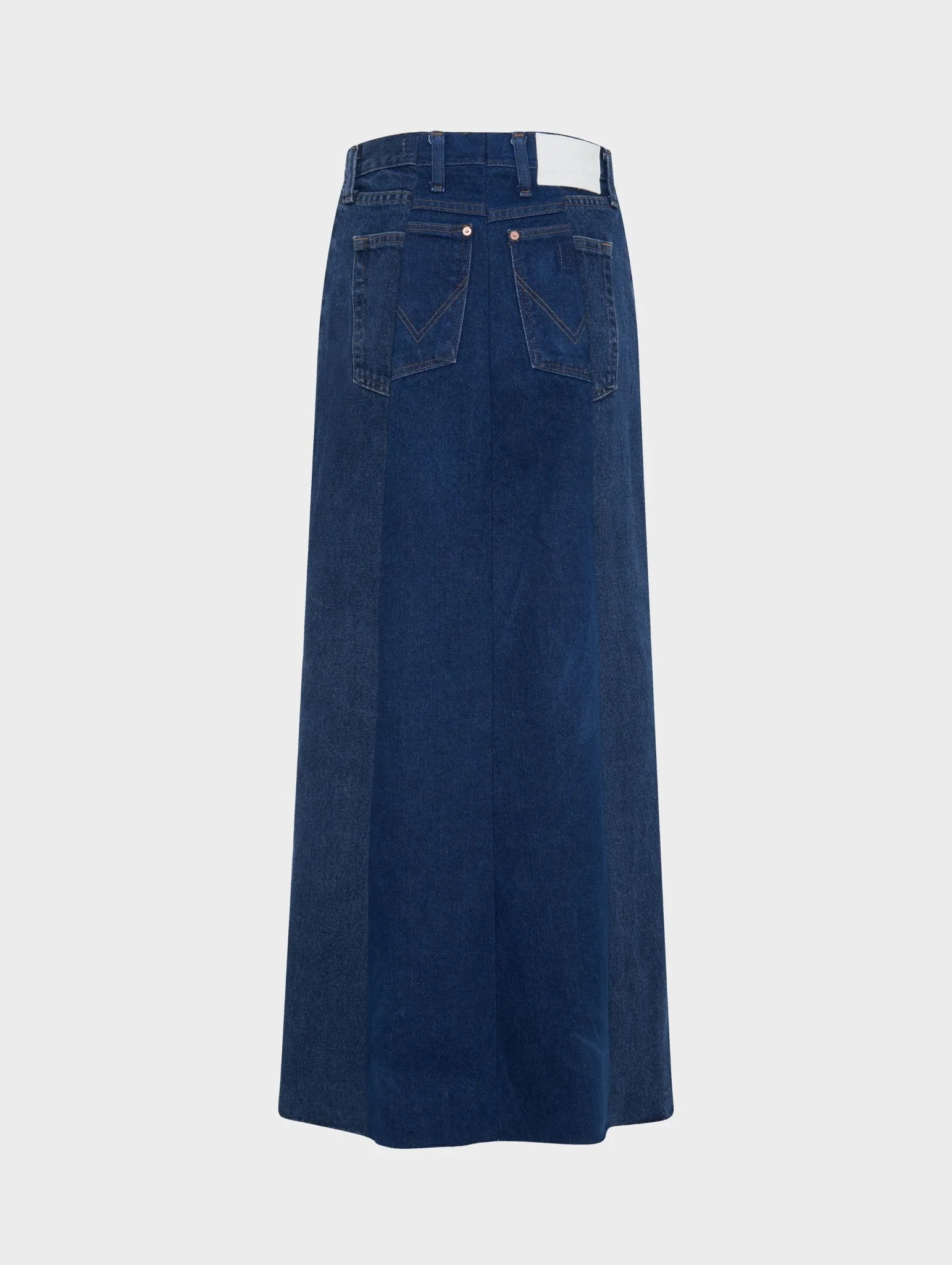 Denim Maxi Skirt Dark Blue - Image 5