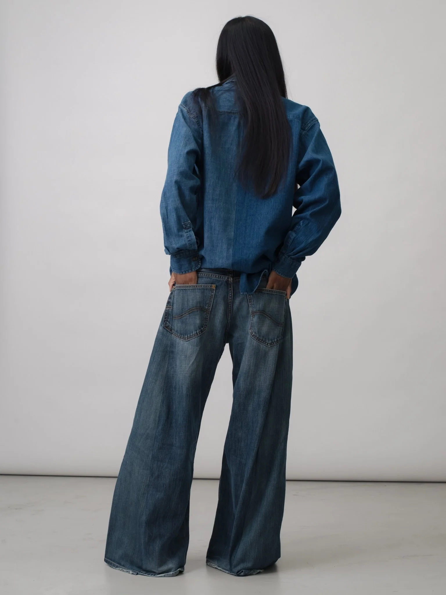 Freya Wide Leg Jean Dark Blue - Image 4