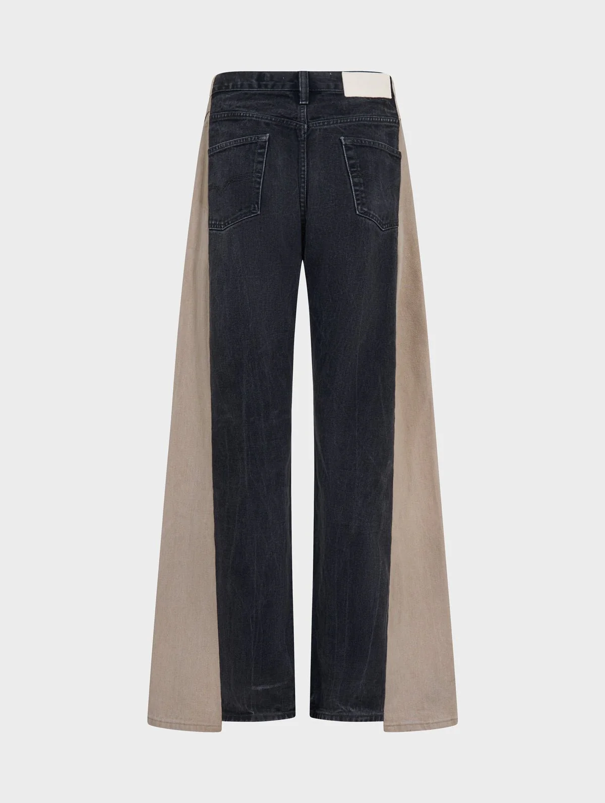 Freya Wide Leg Jeans Beige Black - Image 3