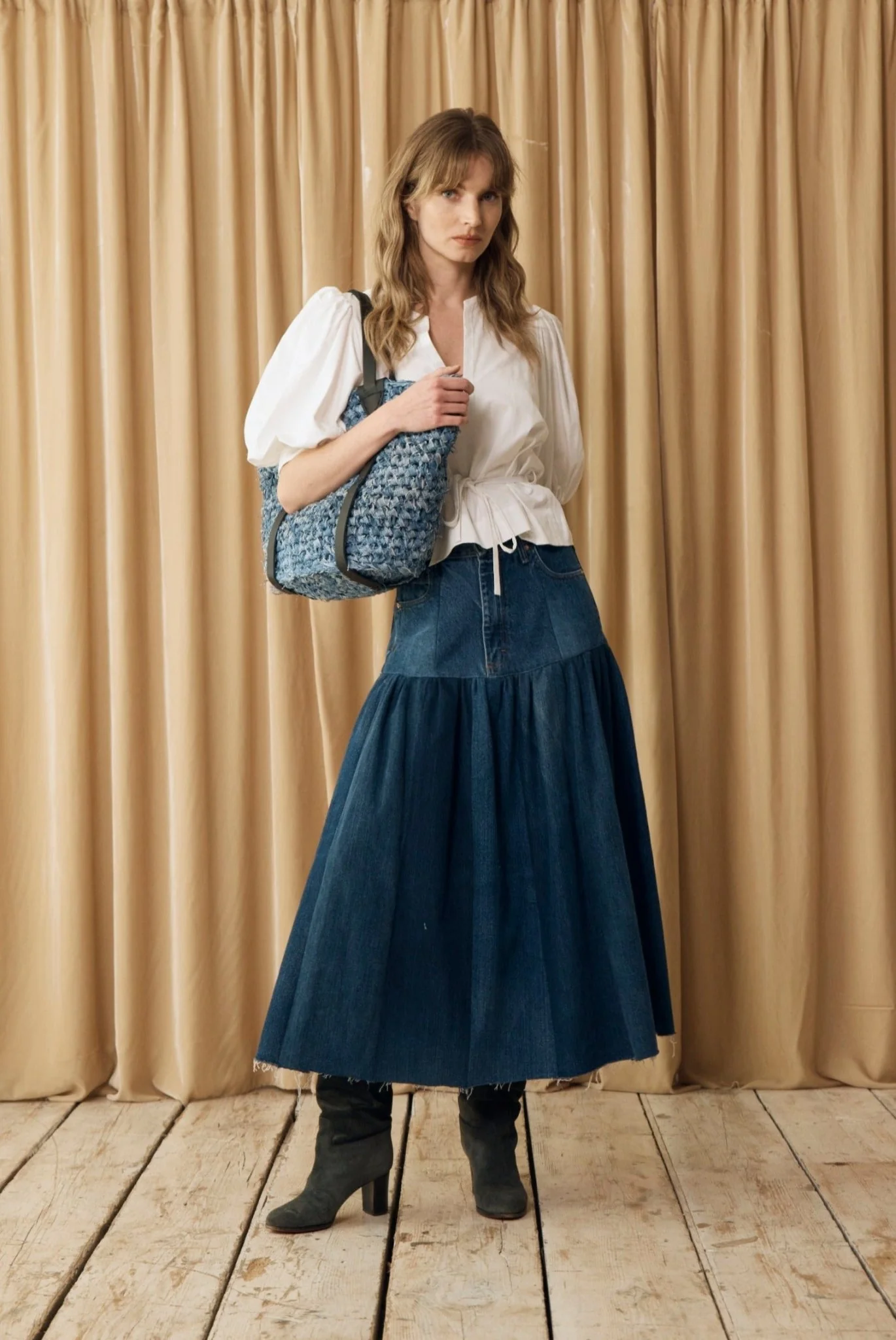 Harvard Denim Skirt Dark Blue - Image 4