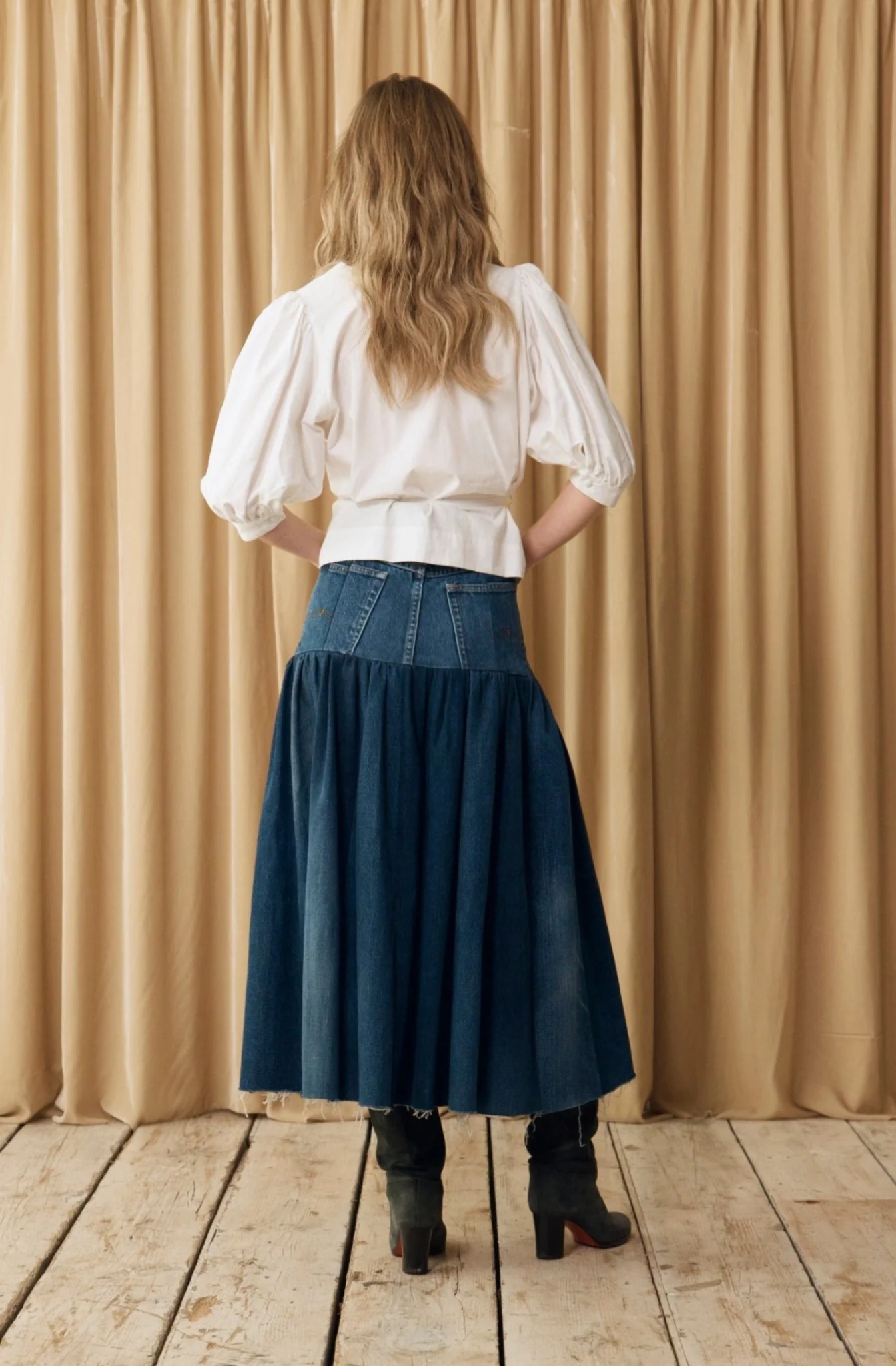 Harvard Denim Skirt Dark Blue - Image 5