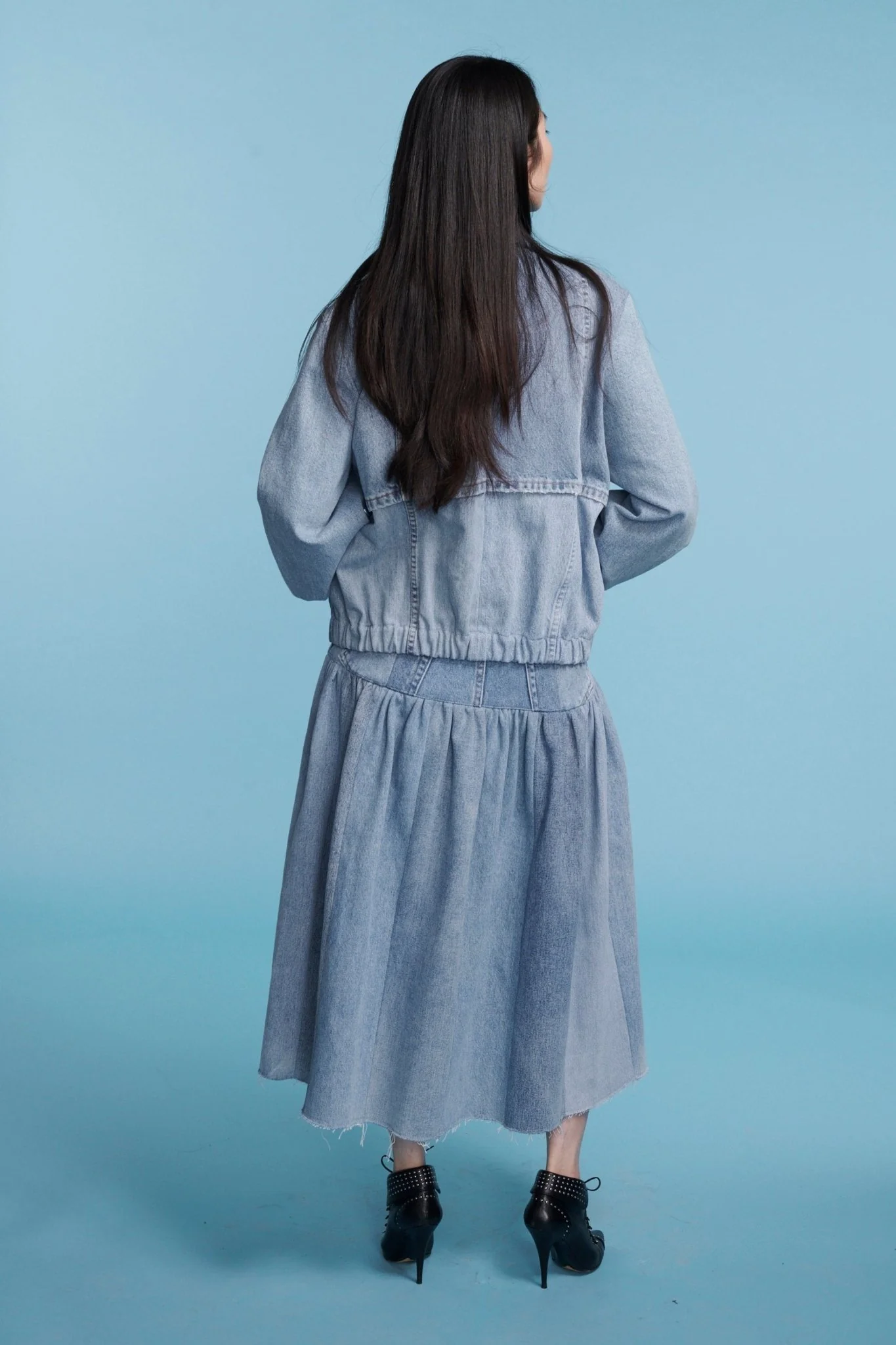 Kara Bomber Jacket Denim Light Blue - Image 6