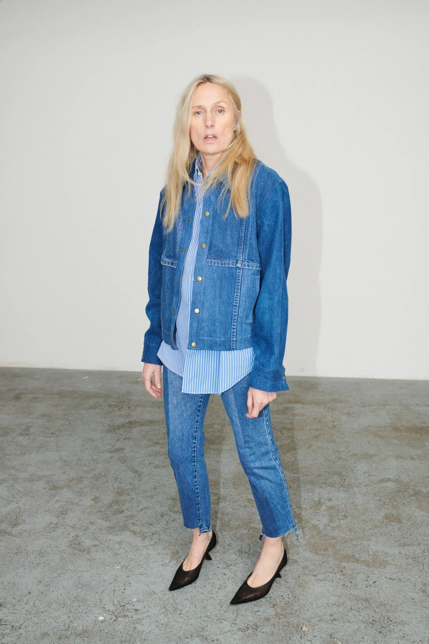 Kara Bomber Jacket Denim Mid Blue - Image 3