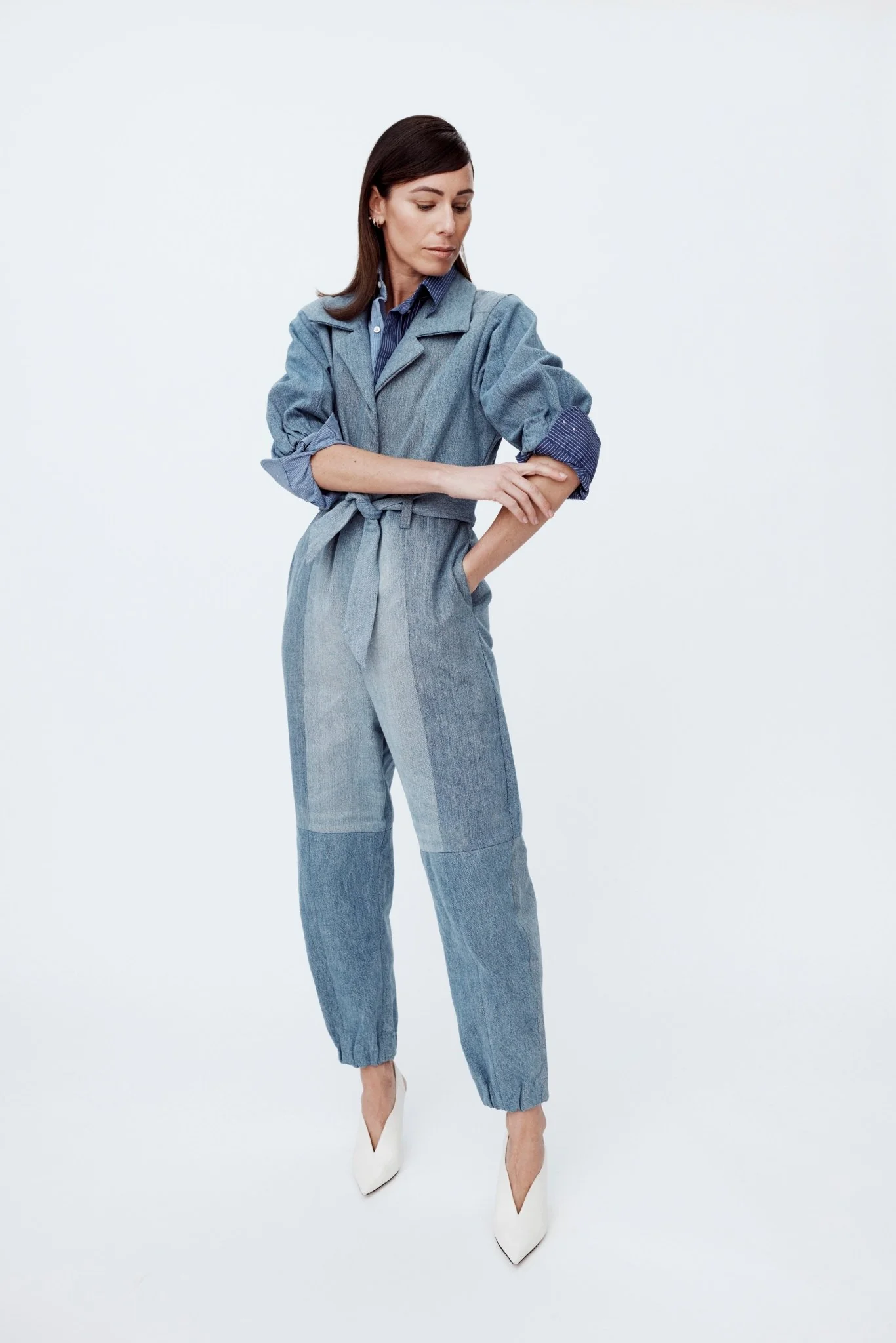 Classic Denim Jumpsuit Light Blue - Image 3