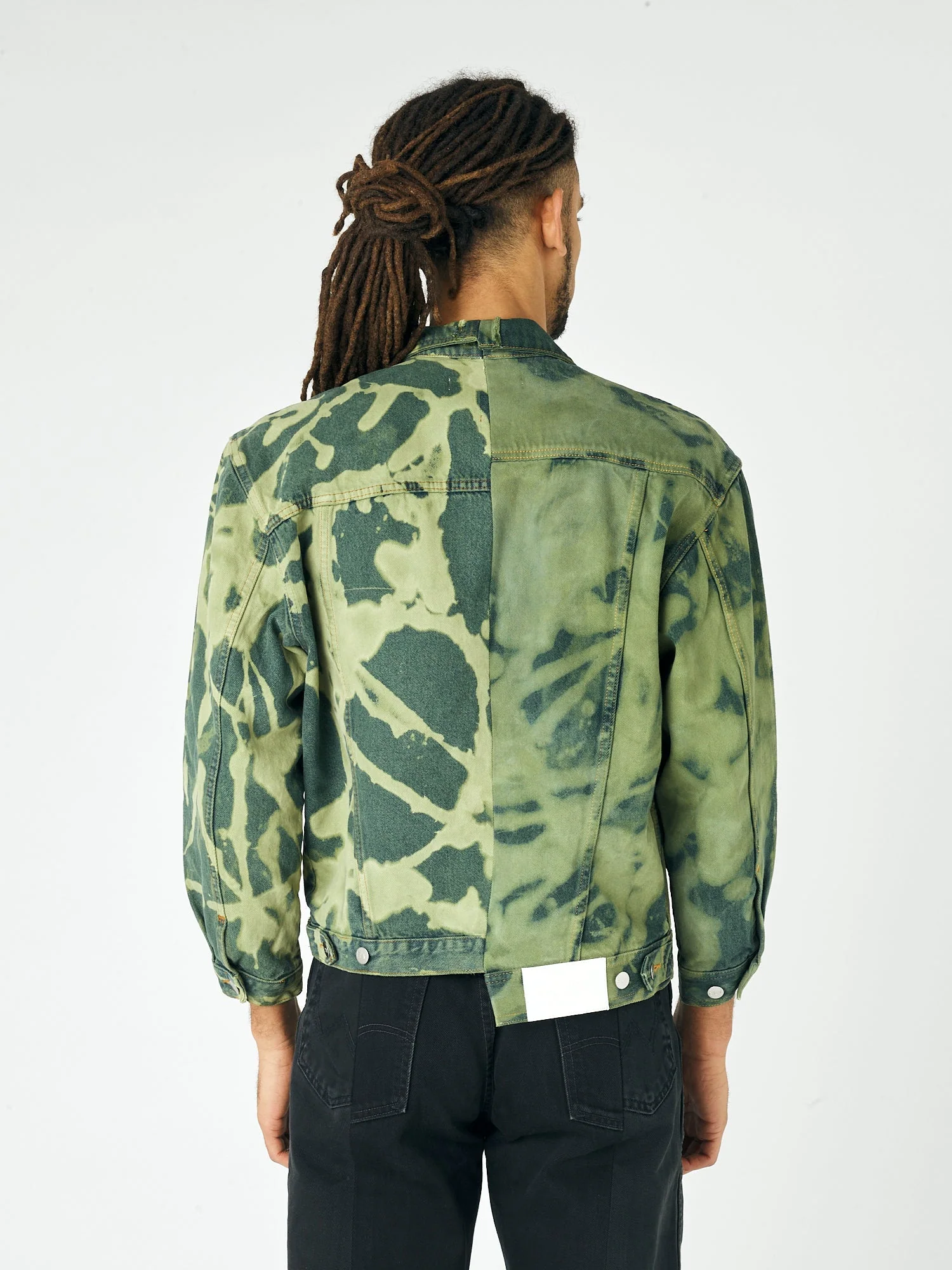 Men's Classic Denim Jacket Bleach Khaki - Image 5