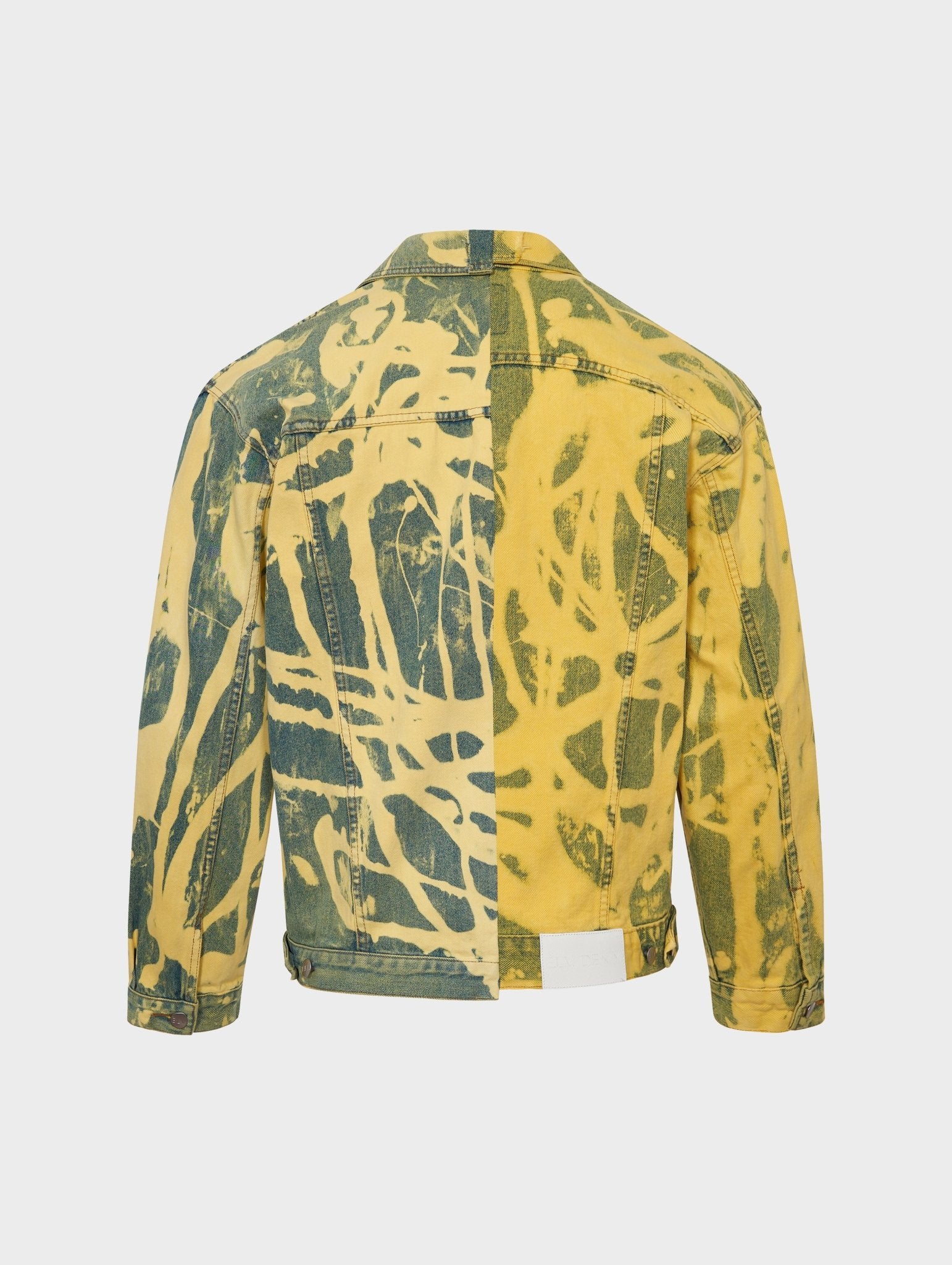 Men's Classic Denim Jacket Bleach Yellow - Image 4