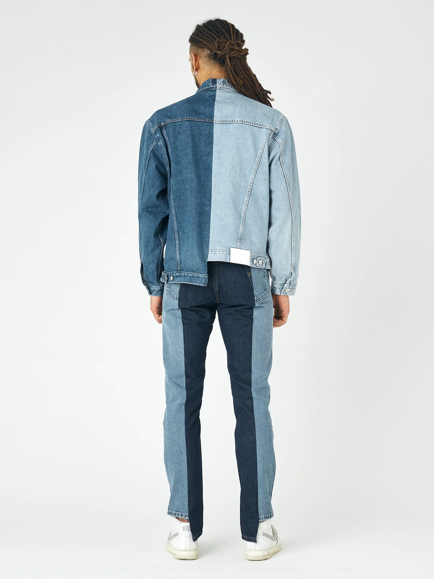 Men's Classic Denim Jacket Dark/Light Blue - Image 4