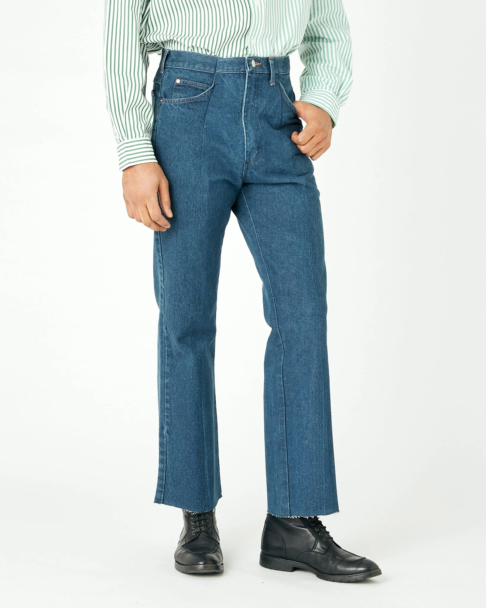 Men's Flare Jean Dark Blue - Image 3