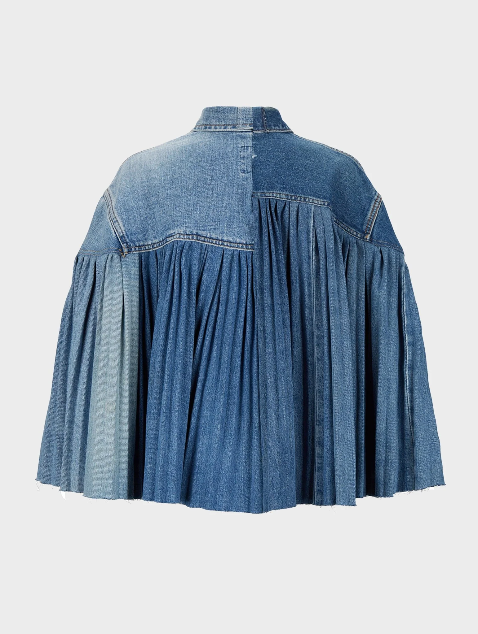 The Pleated Denim Cape - Image 4