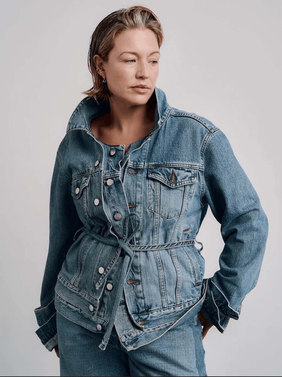 Ridley Double Denim Jacket Mid Blue - Image 4