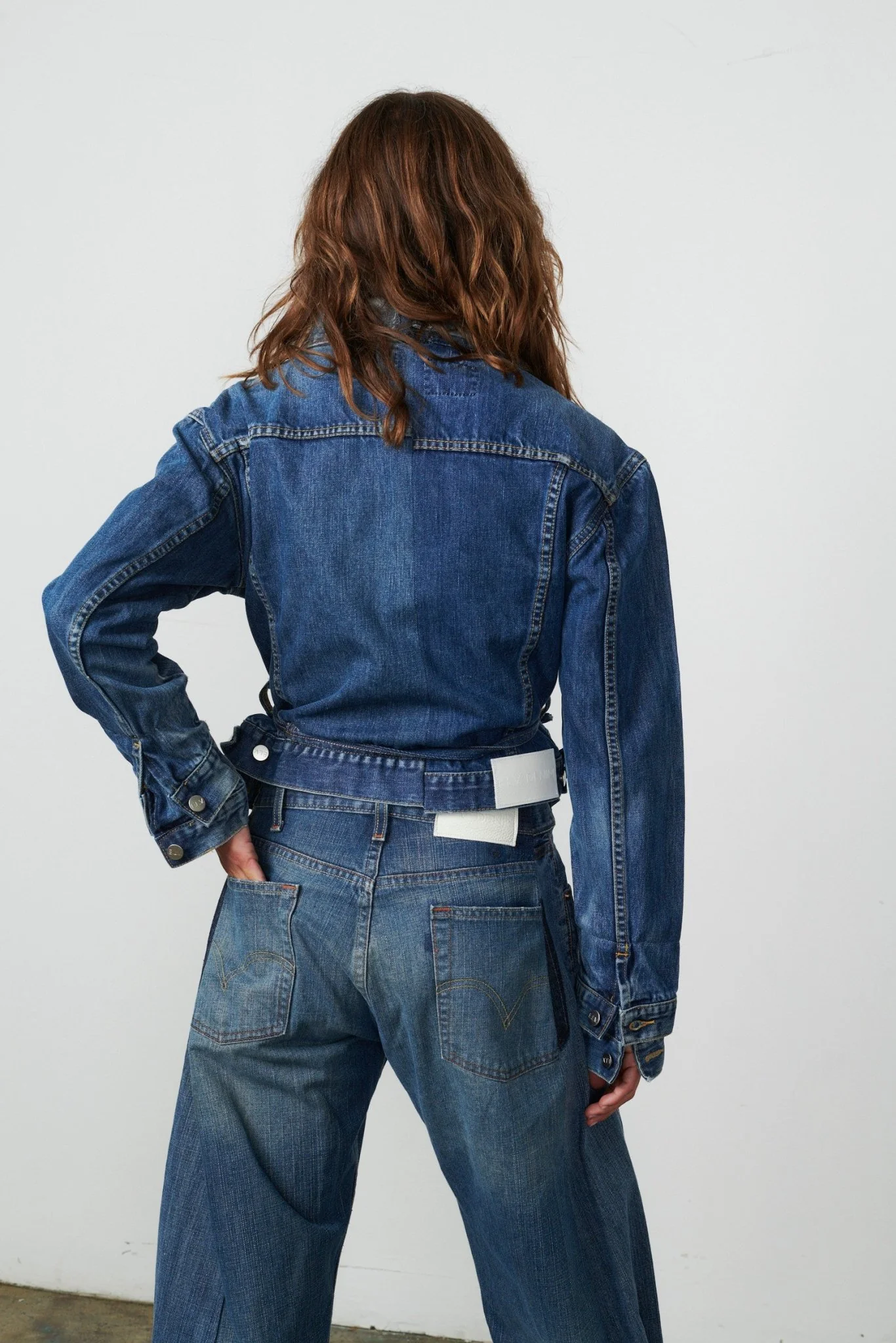 Ridley Double Denim Jacket Mid Blue - Image 7